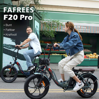 Fafrees F20 PRO E-Bike Klapprad Elektrofahrrad 20 Zoll Fatbike, 250W Motor 36V 18AH Akku, 20 * 3,0 Zoll Mountainbike Elektrofahrrad 40 Nm (Autoabdeckung, grau)