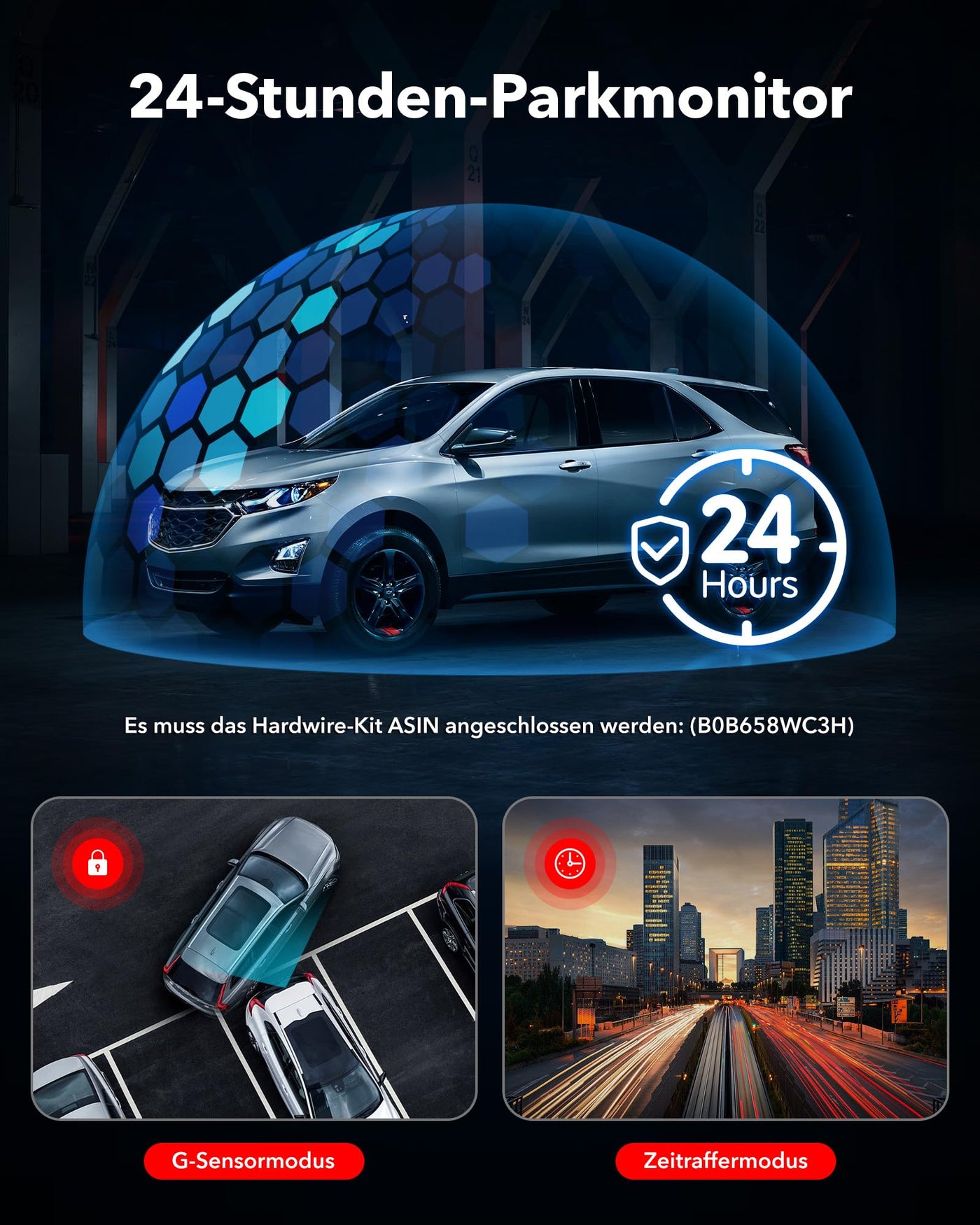 REDTIGER Dashcam Auto Vorne Hinten 4K/2,5K mit STARVIS 2, Dash Cam Auto Kamera 3,18" IPS-Bildschirm, kostenlose 128-GB-Karte,5.8GHz WiFi, GPS, 170°Weitwinkel WDR, Unterstützt 256 GB Max(F7NP)