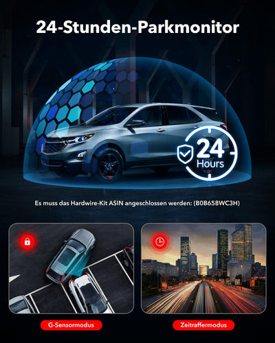 REDTIGER Dashcam Auto Vorne Hinten 4K/2,5K mit STARVIS 2, Dash Cam Auto Kamera 3,18" IPS-Bildschirm, kostenlose 128-GB-Karte,5.8GHz WiFi, GPS, 170°Weitwinkel WDR, Unterstützt 256 GB Max(F7NP)