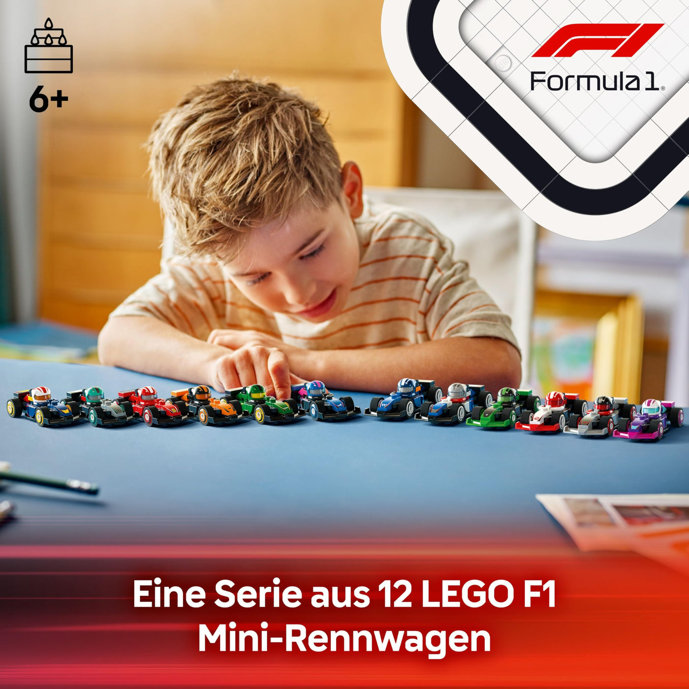 Lego F1 Rennwagen Serie mit 12 Formel 1 Autos: Komplett-Set der Lego Minifiguren Serie 71049