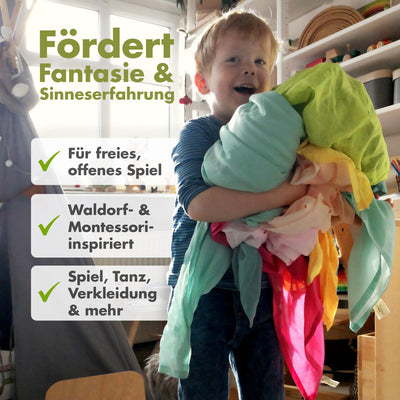 HANS NATUR Bio Spieltücher 100% Bio-Baumwolle (KBA) GOTS Zertifiziert, Herbstfarben, 115 x 105 cm, 10er-Set