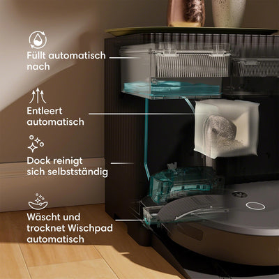 iRobot Roomba Combo 10 Max – Saugroboter 2-in-1 mit Station – Selbstentleerung/Befüllen und Reinigung des Wischtuchs – Kartographie & speichert die Umgebung – erkennt & vermeidet Objekte