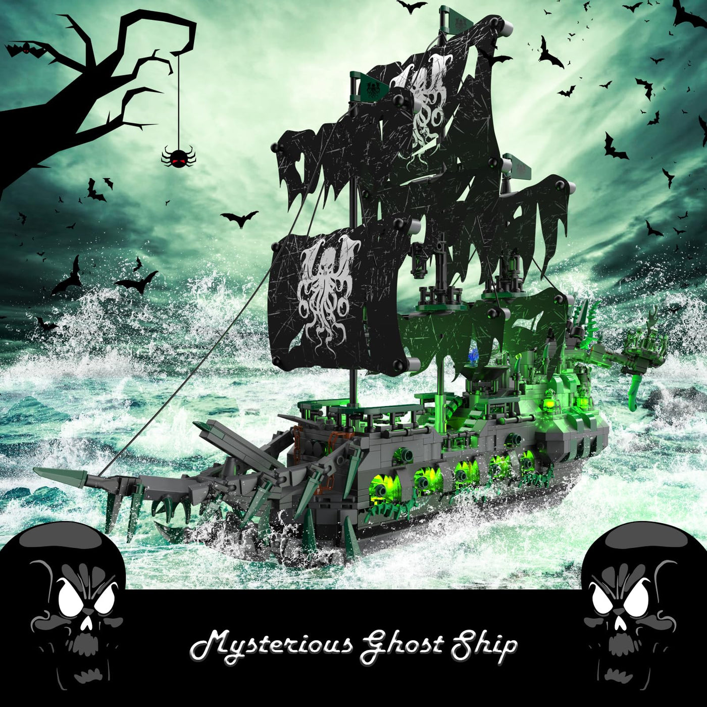 JMBricklayer Piratenschiff Bausteine, 40001 Flying Dutchman Piratenschiff Klemmbausteine, Segelschiff Modellbausatz, Schiff Spielzeug Geschenke für Erwachsene und Jungen