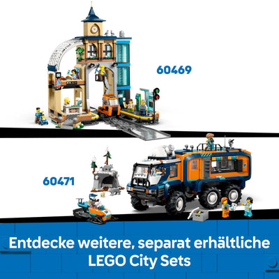LEGO City Trains Arktis-Polarexpress - Spielzeug mit ferngesteuertem Zug - Schneepflug, 22 Gleissegmente, 6 Minifiguren & Felssturz-Funktion – Geschenk für Jungen & Mädchen ab 7 Jahren - 60470