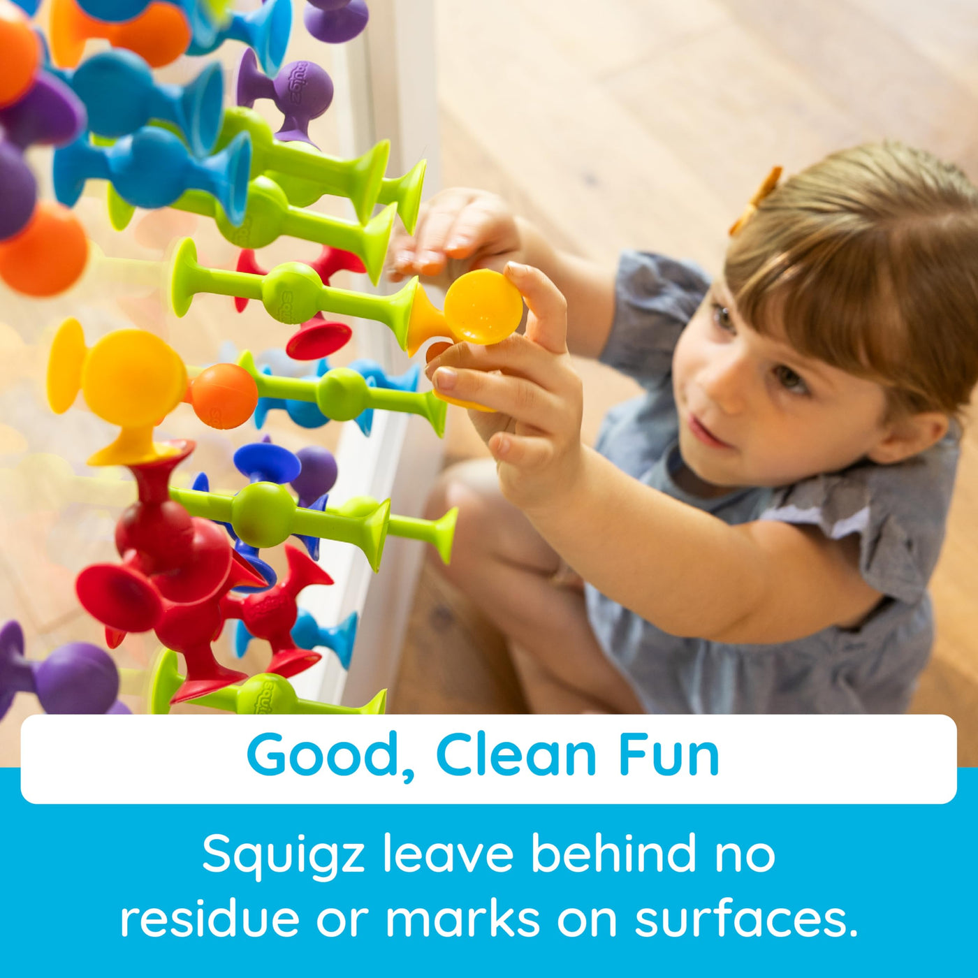 Fat Brain Squigz Starter 22-teiliges Set, Vorschulspielzeug für Kinder, Saugspielzeug-Set, Sortier- und Stapelspielzeug, Vorschul-Badespielzeug, innovatives Spielzeug für Kinder ab 3 Jahren und älter.