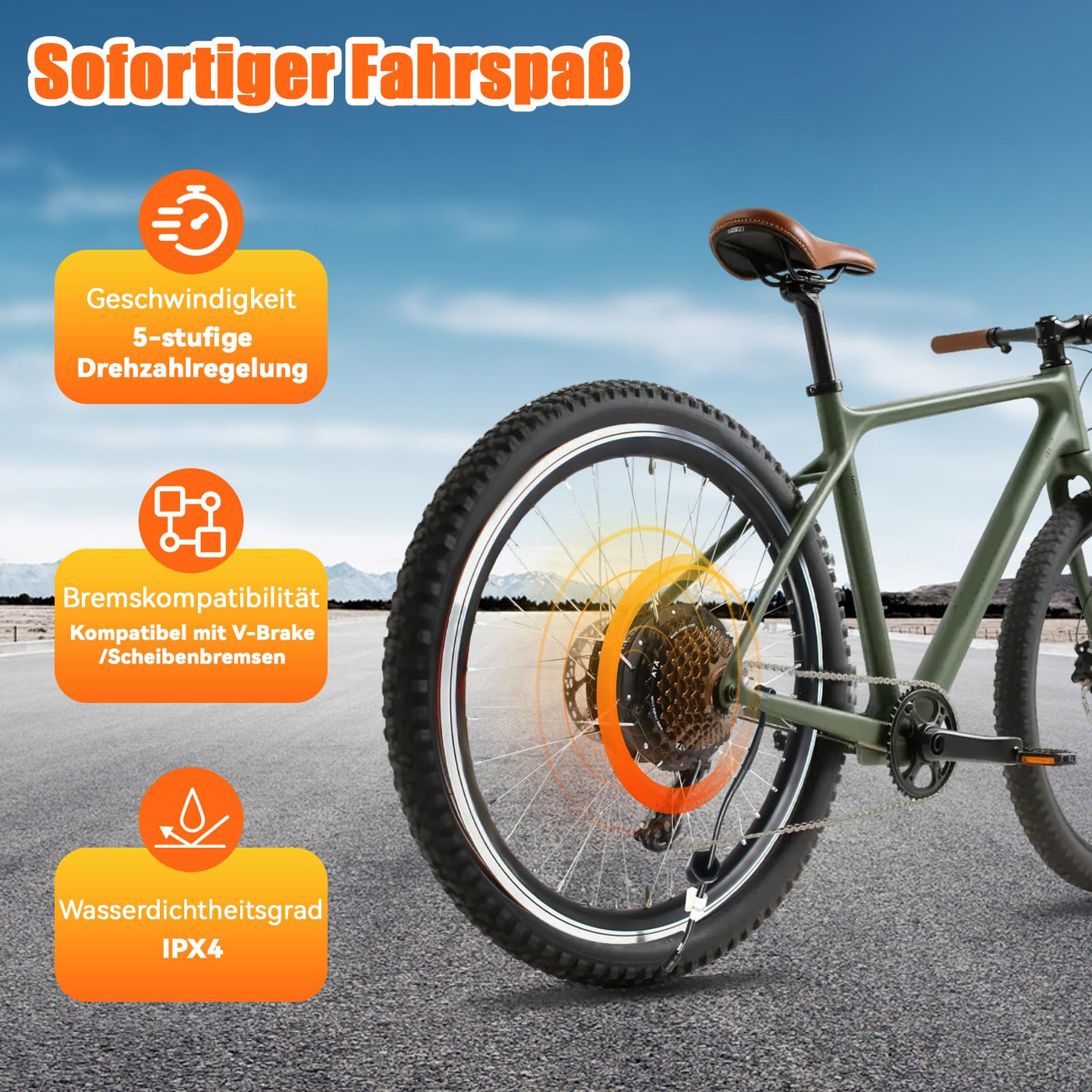 jiumxliu 20 Zoll 36V Ebike Umbausatz 250W Elektrofahrrad Umbausatz Heckmotor Elektrofahrrad Conversion Kit 30km/h, 5-Stufen PAS, Tempomat, LCD-Display, Controller-Paket, für Scheiben-/V-Bremse