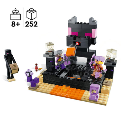 LEGO 21242 Minecraft Die End-Arena Set, 'Player-vs-Player Battle' Action-Spielzeug mit Lava, Enderdrache und Enderman-Figur, Geschenk für Kinder ab 8 Jahren