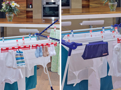 Leifheit Standtrockner Pegasus 180 Solid Plus mit stabilem Stand, Wäscheständer für lange Wäsche, Flügelwäschetrockner für platzsparende Aufbewahrung