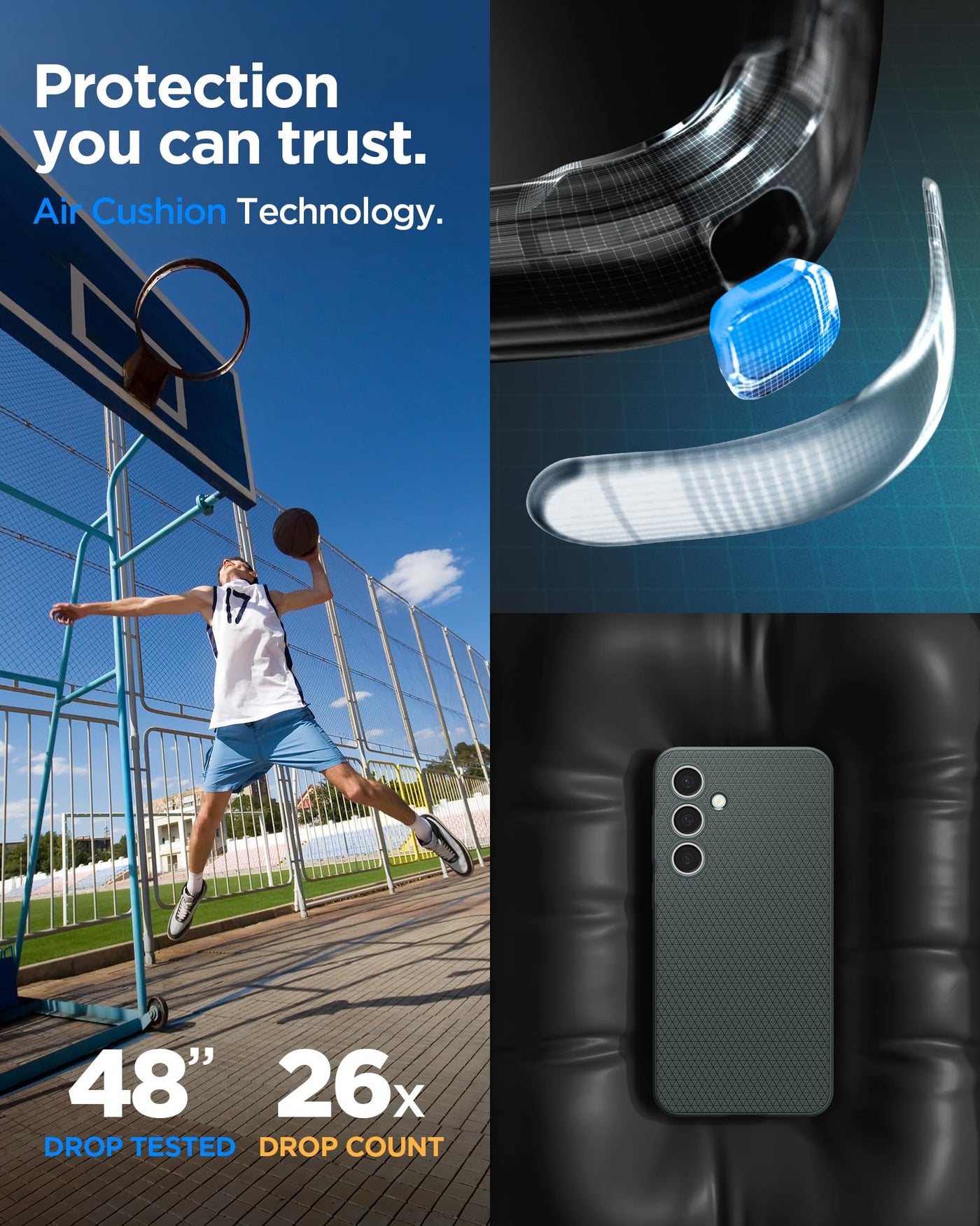 Spigen Liquid Air Hülle Kompatibel mit Samsung Galaxy S24 FE -Abyss Green
