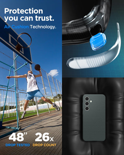 Spigen Liquid Air Hülle Kompatibel mit Samsung Galaxy S24 FE -Abyss Green