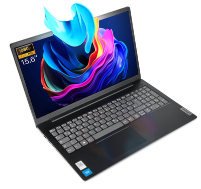 Lenovo - Schneller Laptop mit Intel Celeron N4500 2x2.80 GHz - 15.6 Zoll Full HD Notebook - 16GB DDR4 RAM - 512GB SSD - Webcam - Bluetooth - USB 3.2 - WLAN - inklusive Win 11 Pro + Greed Laptoptasche