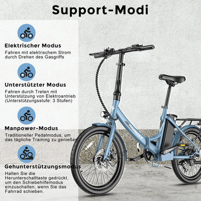 Fafrees F20 Light [ Offiziell ] E Klapprad 20 Zoll mit 36V 14,5AH Akku, Ebike 250W Elektrische Fahrrad Max. 25km/h Klappfahrrad E-Bike für 155-195CM Damen und Herren 120kg