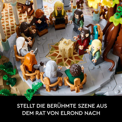 LEGO Icons Der Herr Der Ringe: Bruchtal - Modellbau für Erwachsene - Kreatives Spielzeug mit 15 Minifiguren mit Gandalf, Legolas, Aragorn & Frodo - Kontruktionsspielzeug zum Sammeln - 10316