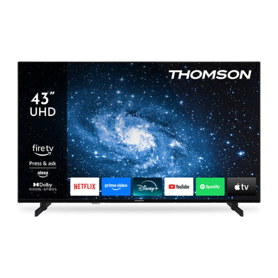 Thomson 43 Zoll (109 cm) UHD LED Smart TV mit Fire TV, Alexa Sprachsteuerung, AirPlay, Wi-Fi, Triple Tuner (Kabel/Satellit/Antenne), Bluetooth 5.0, HDMI, USB, AV IN, CI+, 43UF4S35