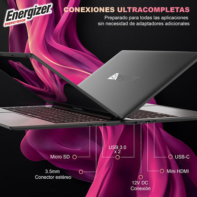 Energizer EnergyBook – 15,6'' HD+ Laptop, Intel Celeron Laptop, 8 GB RAM, 256 GB SSD, UHD-Grafik, Windows 11, QWERTY-Tastatur (Inter), USB 3.0, HDMI