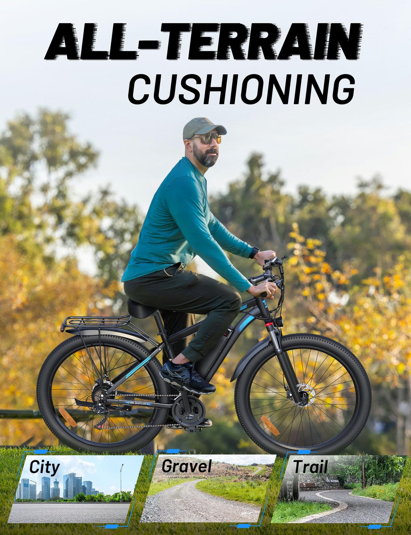 DUOTTS C29 Elektrofahrrad für Erwachsene, E-Mountainbike mit Abnehmbarer 48V 15Ah Akku und 250W Motor, Professionelles 21-Gängen und LCD-Display, Pendlerfahrrad für Herren und Damen