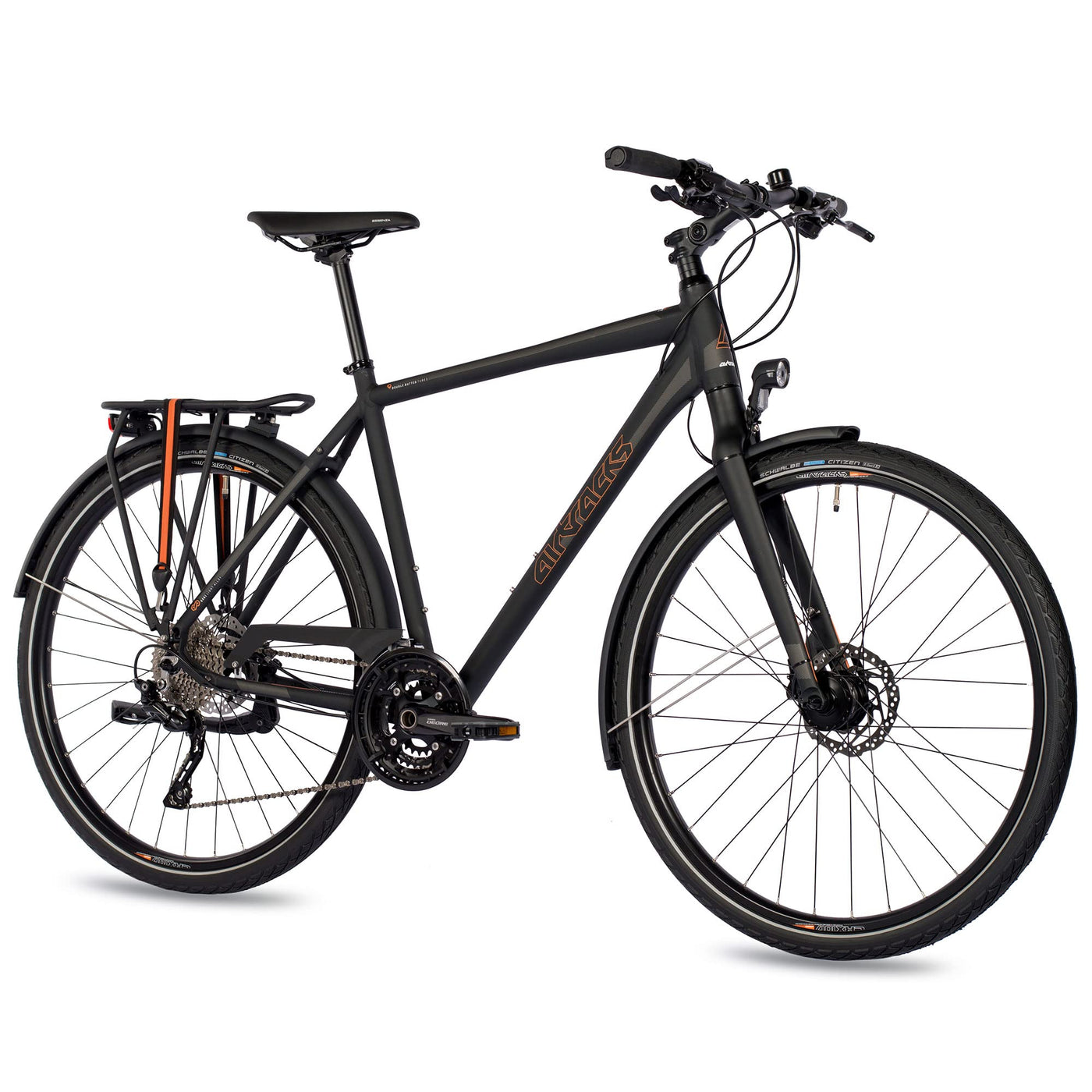 Airtracks Herren 28 Zoll Trekking Fahrrad TR.2870 Trekkingrad Shimano Deore 30 x Gang RD-T6000 SGS Schwarz Mat - Rahmenhöhen 50cm und 55cm - 55cm (Körpergröße 175-185cm)