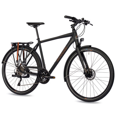 Airtracks Herren 28 Zoll Trekking Fahrrad TR.2870 Trekkingrad Shimano Deore 30 x Gang RD-T6000 SGS Schwarz Mat - Rahmenhöhen 50cm und 55cm - 55cm (Körpergröße 175-185cm)