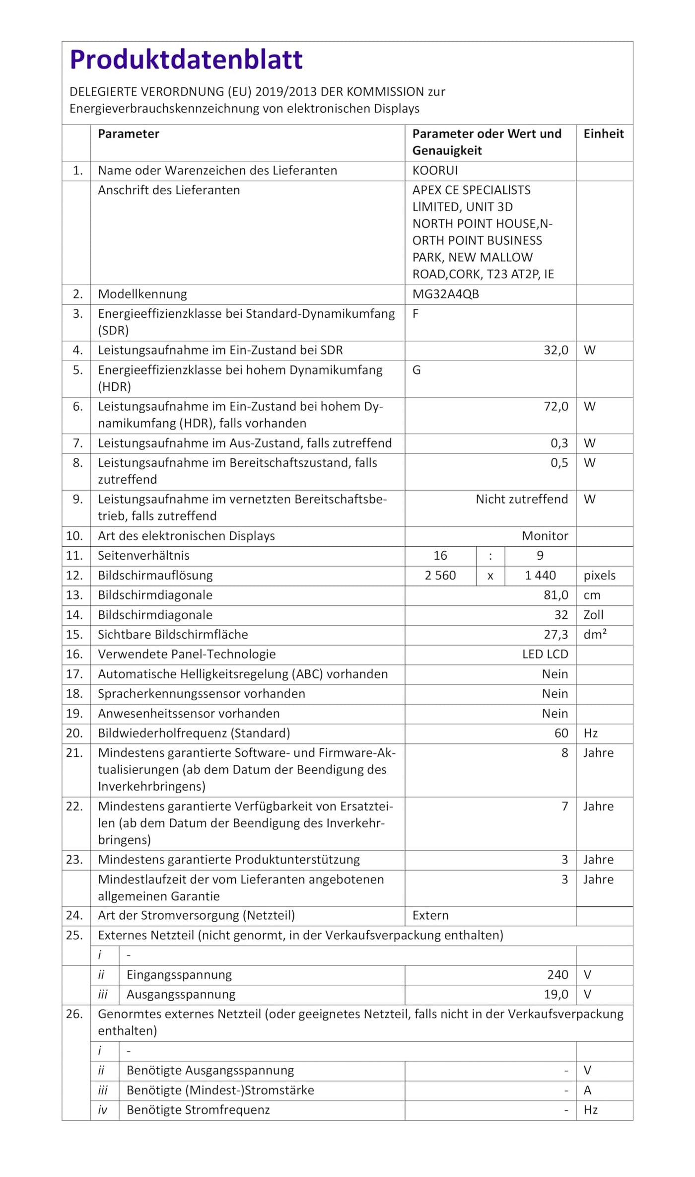 KOORUI 32 Zoll Curved Ultrawide Gaming Monitor, 2K QHD(2560x1440), 170Hz, 1ms, 1500R, VA, HDR 10, 2xHDMI (170Hz or 144Hz), DP (170Hz), AdaptiveSync, DCI-P3 90%, SRGB100%, VESA 75x75mm, Augenpflege