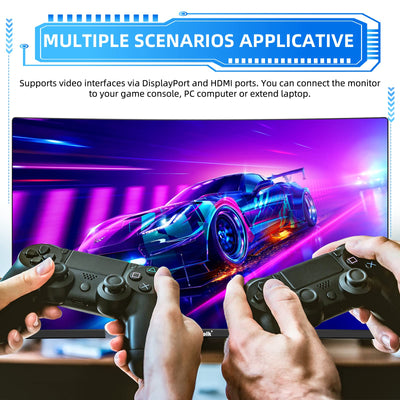 Gawfolk 27 Zoll Curved Gaming Monitor 165Hz/ 180Hz, PC Bildschirm Full HD 1080P, Rahmenloses 1800R Computerbildschirm mit FreeSync und Eye Care Technologie, unterstützt VESA