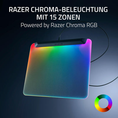 Razer Firefly V2 Pro - RGB-hintergrundbeleuchtete Gaming-Mausmatte - integrierter USB-Anschluss (15-Zonen-LED-Beleuchtung, mikrogeätzte Oberfläche für optimales Tracking, USB-C Kabel) Schwarz
