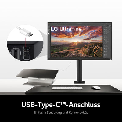 LG Electronics 32UN880P-B Ultrafine™ Ergo UHD 4K 32" (80cm), 3840 x 2160, 16:9, Energy-efficient LED Backlight, DCI-P3 95% (Typ.), HDR10, 5ms GtG - Schwarz