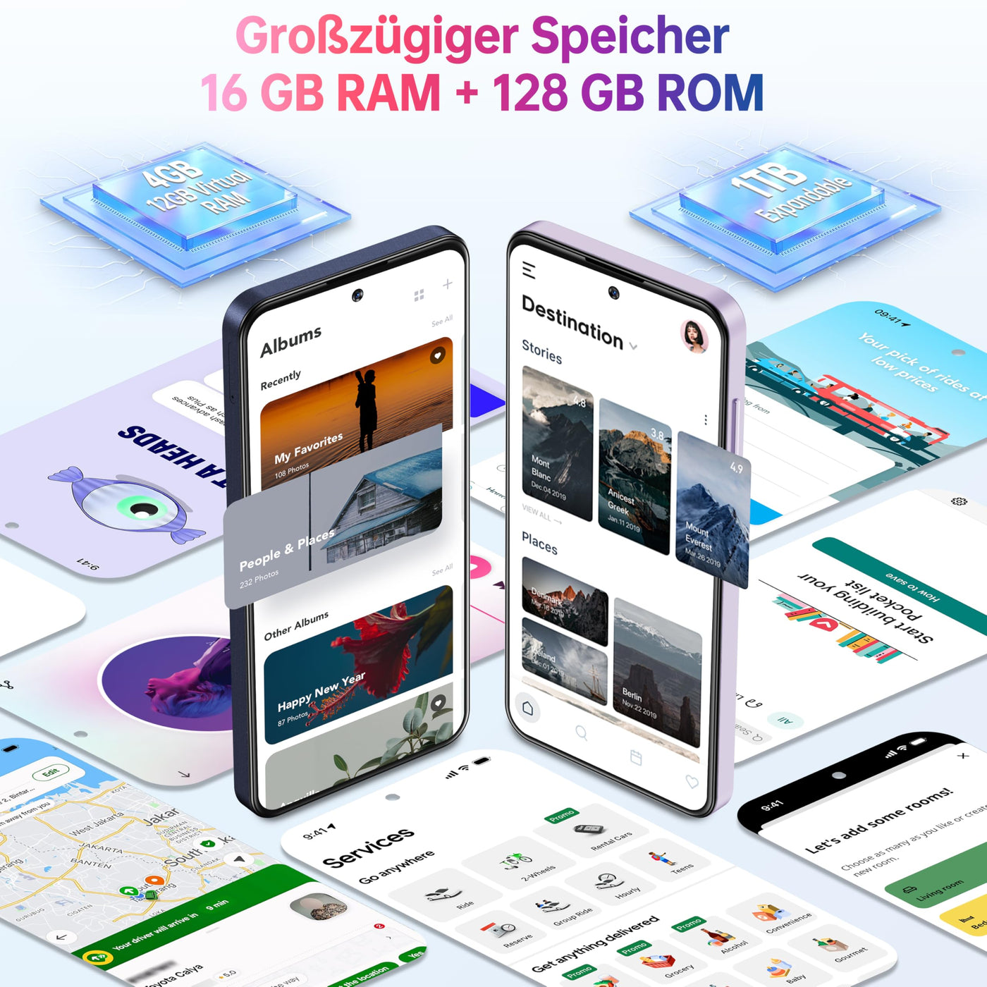 OUKITEL C69 Smartphone Ohne Vertrag - 7,2 Zoll 120Hz Display 6000mAh Akku Handy Ohne Vertrag 64MP+8MP 16GB+128GB/1TB Smartphone Android 15 Simlockfreie Handys Dual SIM 4G Face ID/OTG/GPS/Gold