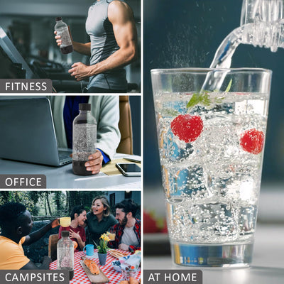 Thorder 2er-Pack Soda-Flaschen - 1L - für Soda-Maschinen - BPA-frei - PET-Kunststoff - auslaufsicheres Gewinde-Design - wiederverwendbar (Schwarz+Weiß)