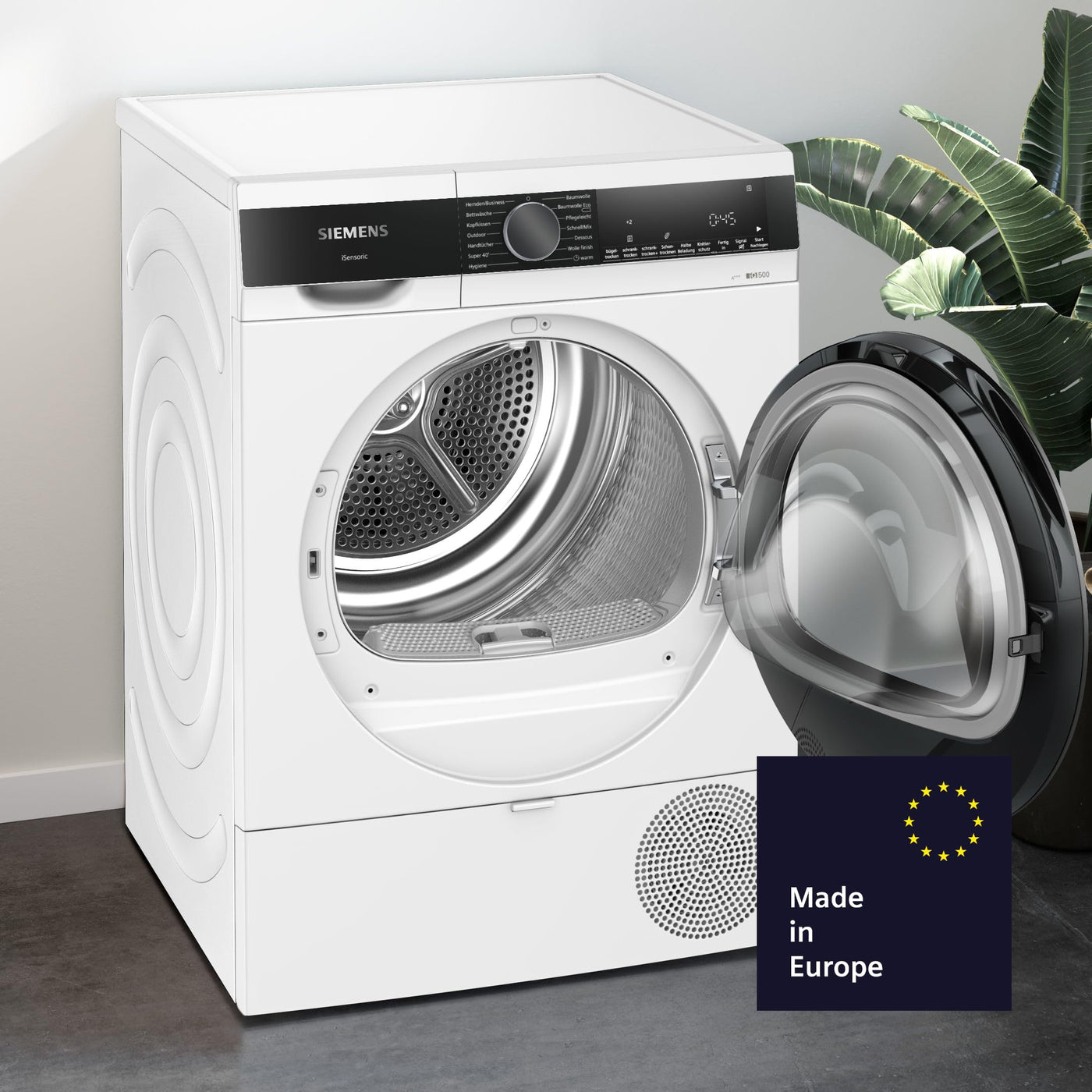 Siemens WQ33G2D40, iQ500 Wärmepumpentrockner für 1-8 kg Wäsche, Schnellprogramm für kleine Ladungen, Schonende Trocknung mit autoDry, softDry Schontrommel, Outdoor-Programm, LED-Display, Weiß