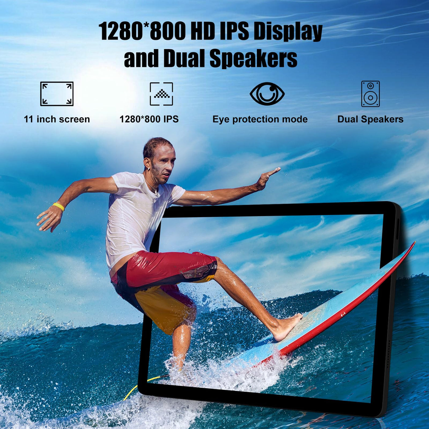 Fullant Tablet 11 Zoll, Android 14 Tablet with Octa Core 2.0GHz Prozessor, 10GB RAM 128GB ROM 1TB TF, 5G+2.4G WiFi 6, 8+5MP Dual Kamera, 6800mAh Akku, Bluetooth 5.0 (Schwarz)