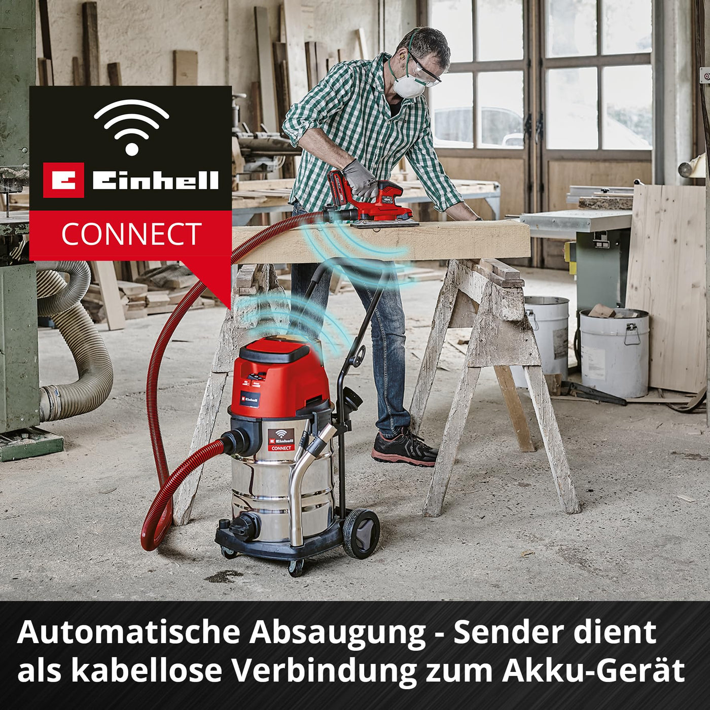 Einhell Professional Akku-Nass-Trockensauger TP-VC 36/30 S Auto-Solo Power X-Change (Li-Ion, 36 V, Auto-Start Konnektivitätsfunktion, ECO-/BOOST-Funktion, ohne Akku & Ladegerät)