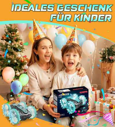 Amphibienfahrzeug Ferngesteuertes Auto 3+ Jahre,RC Auto Car Spielzeug ab 3 4 5 6 7 8 9 Jahre Jungen Weihnachten Geschenk Junge 3+ Jahre Outdoor Spiele für Kinder Strand Wasserspielzeug