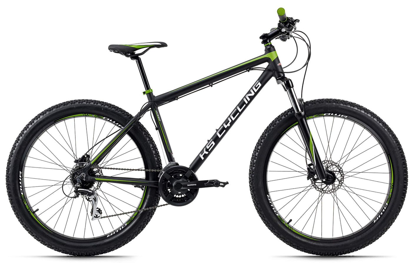 KS Cycling Mountainbike Hardtail 27,5'' Plus Xceed (Schwarz-Grün, 50 cm)