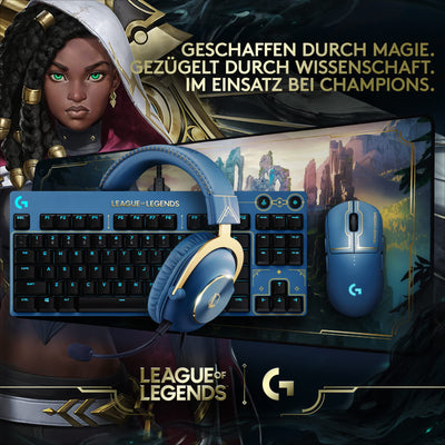 Logitech G PRO Mechanische Gaming-Tastatur - Portabel und ohne Nummernblock, Abnehmbares USB-Kabel, LIGHTSYNC RGB beleuchtete Tasten, Offizielle League of Legends Edition
