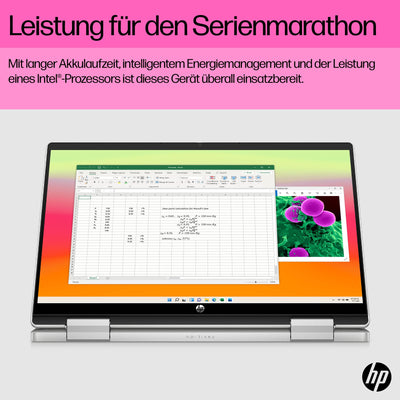 HP Pavilion x360 2-in-1 Laptop | 14" FDH Touchdisplay | Intel Core i5-1335U | 16 GB DDR4 RAM | 512 GB SSD | Intel Iris Xe | Windows 11 Home | QWERTZ Tastatur | Natural Silver