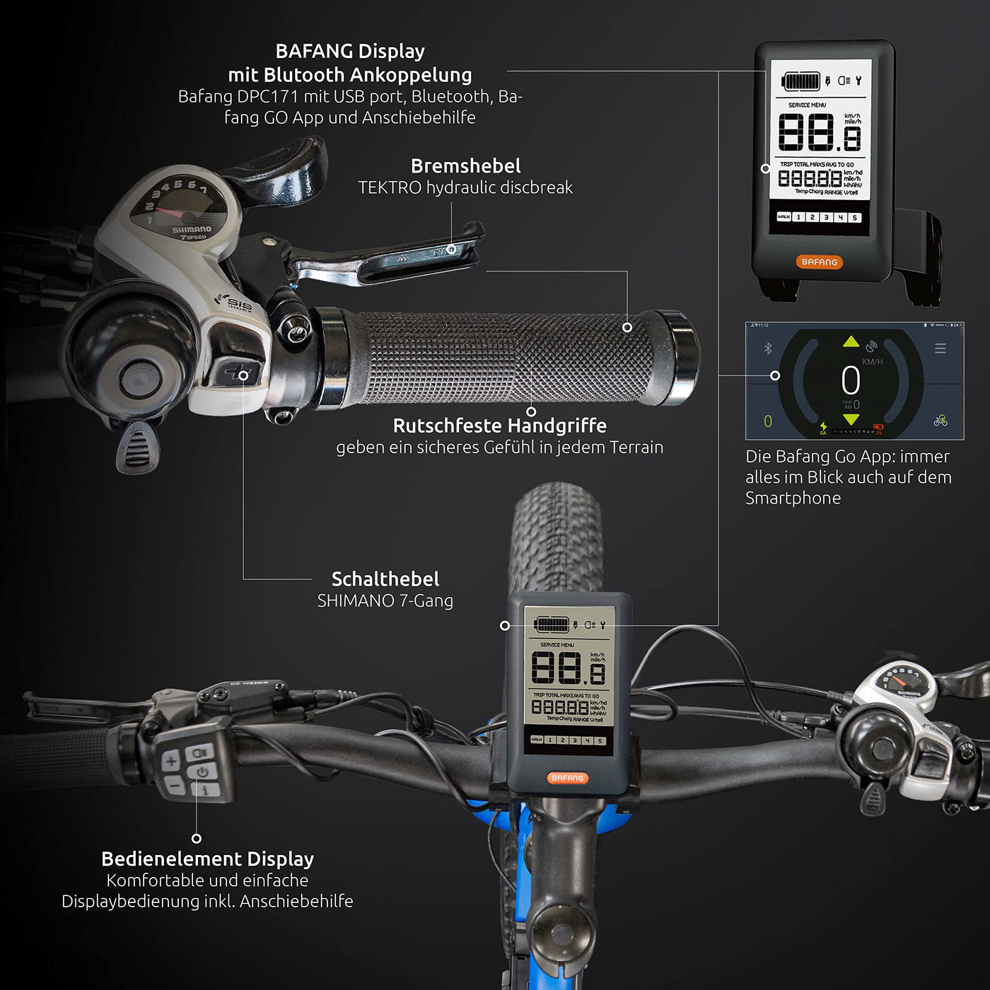Highphoria Elektrofahrrad Kinder 20 Zoll, Fat Tire E-Bike für Kids, 25 km/h 100km E-Mountainbike Elektro Fahrrad mit 48V 250W Motor, 7-Gänge Pedelec (Blau/Blau)