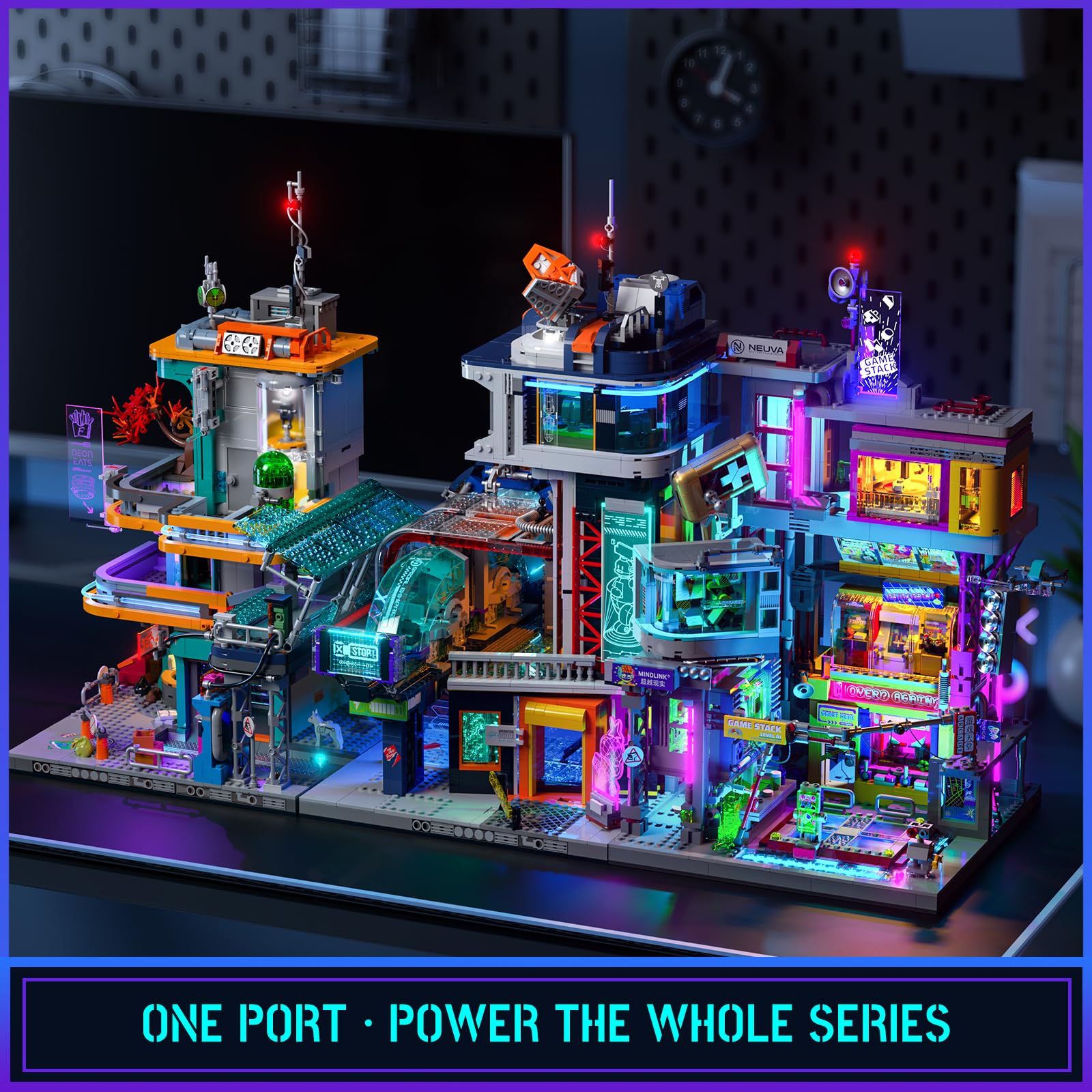 Lumibricks Cyberpunk Spielhalle Licht Bausteine Set 2580 Klemmbauste lumibricks-cyberpunk-spielhalle-licht-bausteine-set-2580-klemmbauste