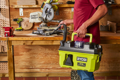 RYOBI 18 V ONE+ Akku-Nass-und Trockensauger RV1811-0, Saugleistung 115 AW, ohne Akku und Ladegerät, Hypergreen
