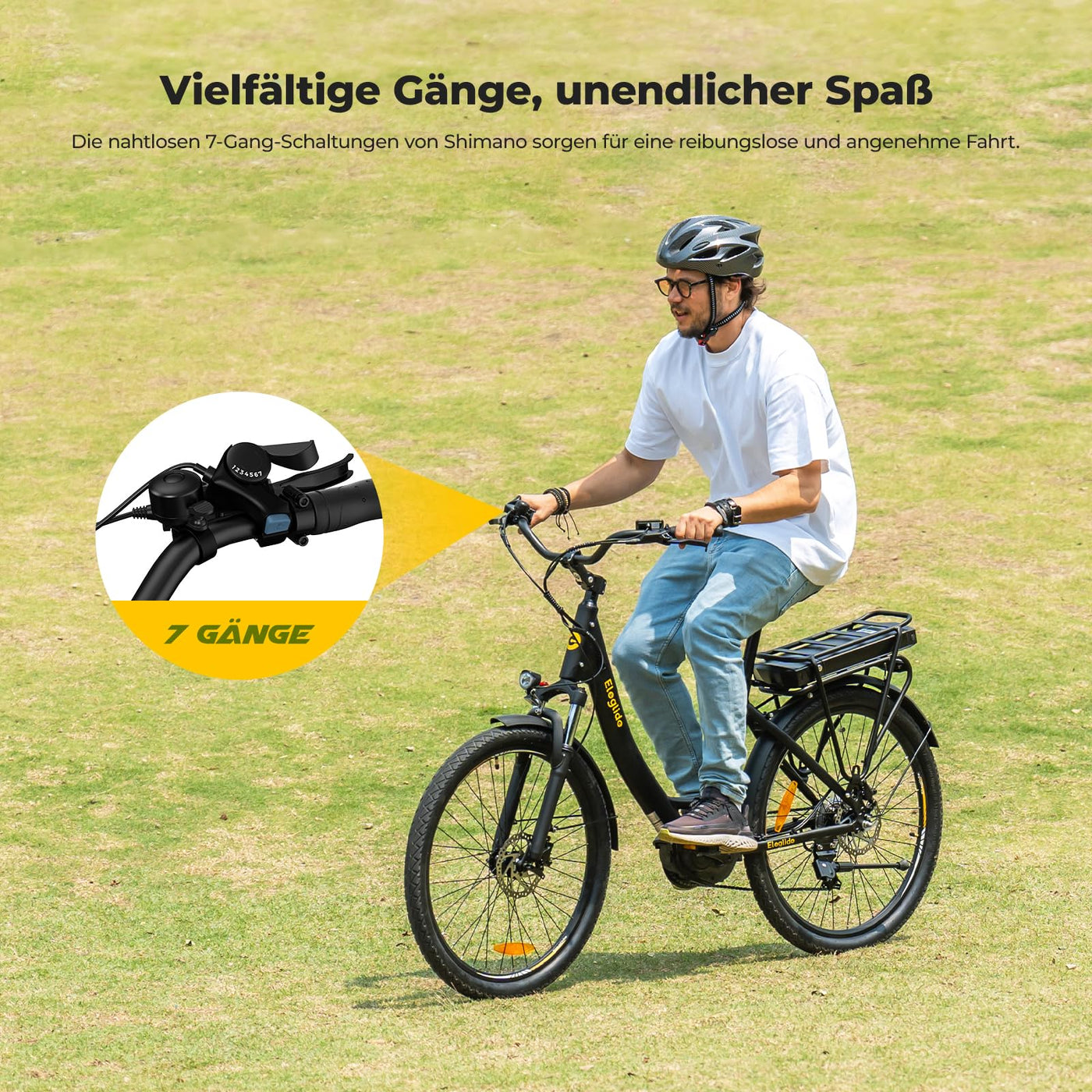 Eleglide C2 27,5 Zoll City E-Bike mit 70N.M Mittelmotor und 36V 13Ah Akku Pedelec Cityräder Elektrofahrrad, Max Geschwindigkeit 25km/h Max Reichweite 120km, Erwachsene Herren Damen Ebike