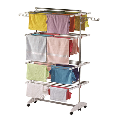 One Click Luxus Wäscheständer hoch - Flügelwäscheständer - Turmwäscheständer auf 4 Ebenen