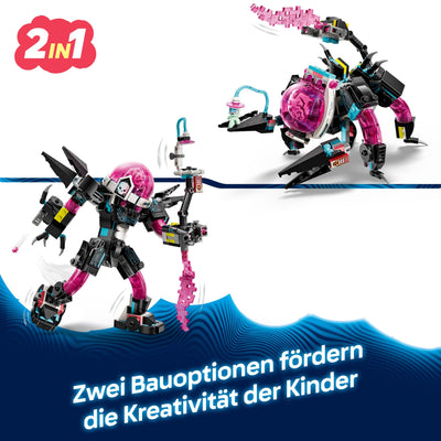 LEGO DREAMZzz 2-in-1 Mateo vs. Cyberhirn-Mech - Roboter Spielzeug für Jungen & Mädchen ab 8 Jahren - Umbaubar in Skorpion - Inkl. Einer Minifigur und einem Träumling - kreative Geschenkidee - 71495