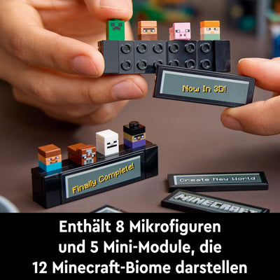 LEGO Minecraft Die Werkbank - Spielzeug zum Bauen für Erwachsene - Ausstellungsmodell mit 8 Figuren, darunter Steve, Alex und Mobs - DIY Deko fürs Wohnzimmer - Minecraft Geschenk für Erwachsene- 21265