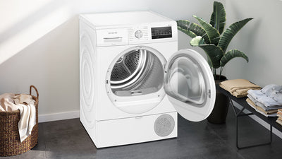 Siemens WT47R440 Wärmepumpentrockner für 8 kg Wäsche, iQ500, 176 kWh pro Jahr, speedPack, autoDry, Outdoor-Programm, Weiß