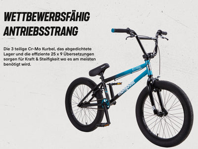 Mongoose Ritual 500 BMX-Rad, 20" Laufräder, Hi-Ten Stahlrahmen, Schwarz, Blau