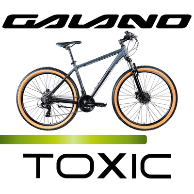 Galano Toxic 27,5 Zoll Fahrrad Hardtail MTB Damen und Herren 165-190 cm Mountain Bike MTB Rahmen Unisex Rad Alu-Mountainbike (schwarz, 46 cm)