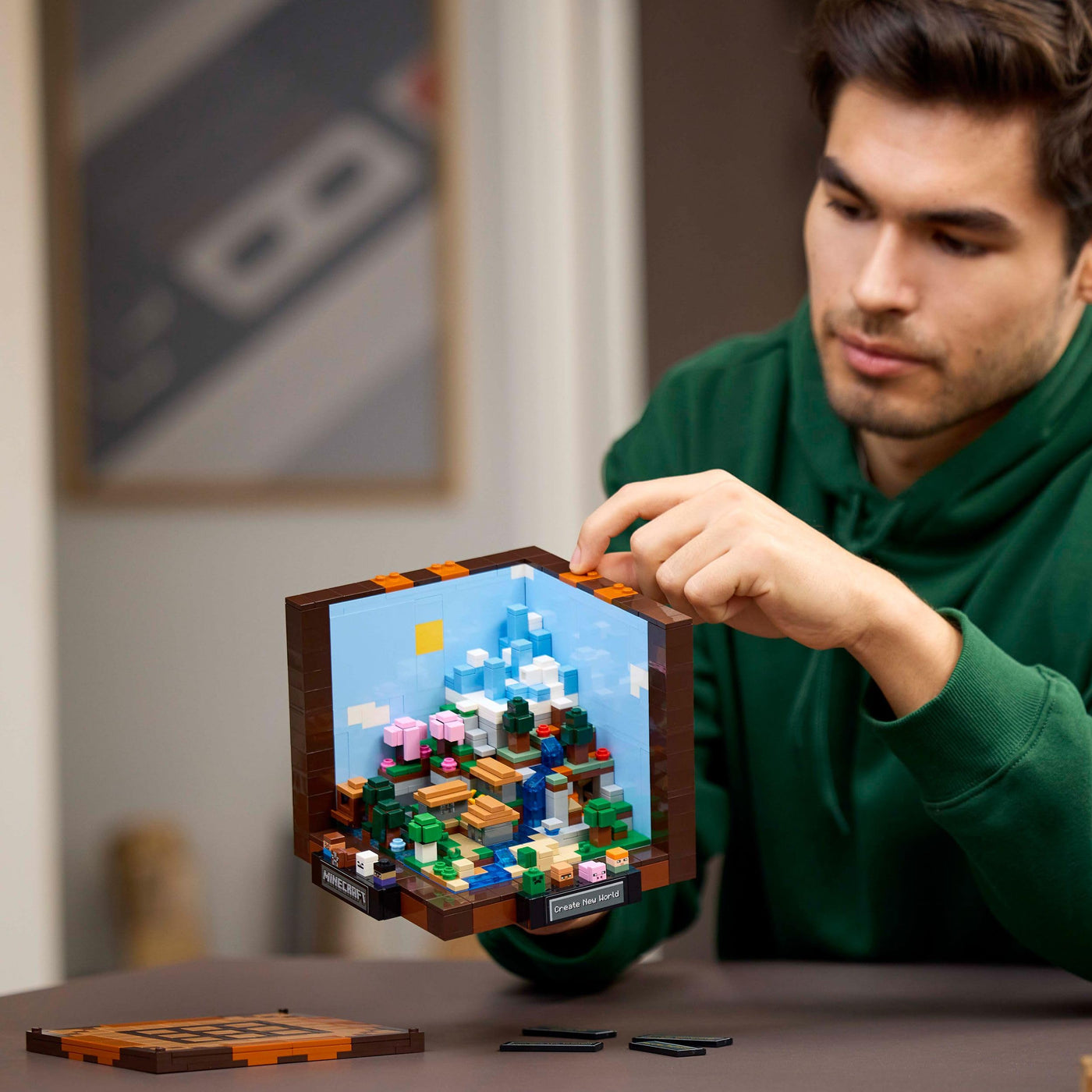 LEGO Minecraft Die Werkbank - Spielzeug zum Bauen für Erwachsene - Ausstellungsmodell mit 8 Figuren, darunter Steve, Alex und Mobs - DIY Deko fürs Wohnzimmer - Minecraft Geschenk für Erwachsene- 21265