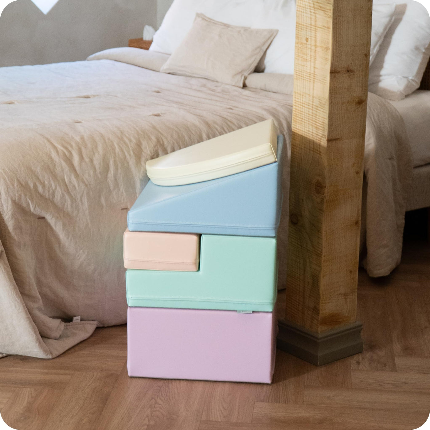 IGLU SOFT PLAY Corner Climber 5 STK Schaumstoff Bausteine Kinder und Baby zum Klettern Schaumstoffbausteine Kletterblöcke (Pastel)