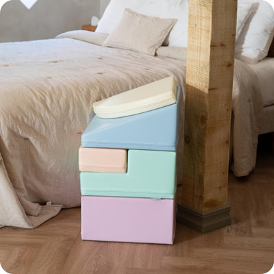 IGLU SOFT PLAY Corner Climber 5 STK Schaumstoff Bausteine Kinder und Baby zum Klettern Schaumstoffbausteine Kletterblöcke (Pastel)