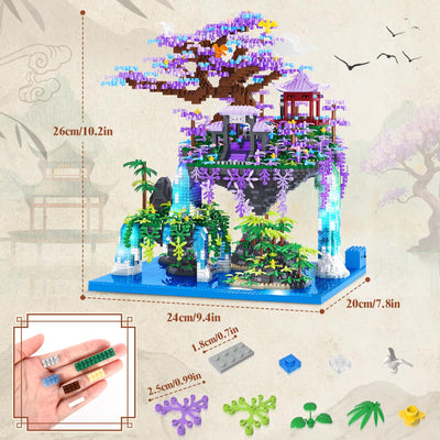 FORMIZON Chinesische Architektur Bausteine, 4574 Teile Architecture The Moon Palace Pavilion Micro Mini Bausteine, DIY Modell Landschafts, Klemmbausteine Pflanzen Chinesische deko Geschenk