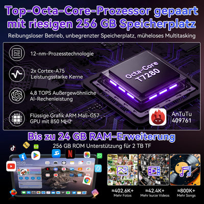 TABWEE T60 Pro Tablet 13,4 Zoll Android 15, 120Hz Display, 24GB RAM + 256GB ROM (2TB TF), 10000mAh Akku, Octa-Core Gaming Tablet, Widevine L1, 5G WiFi, 18W Schnellladung, inkl. Tastatur und Stift.